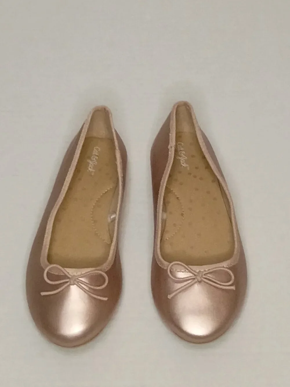 Cat & Jack Girls Rose Gold Ballet Flats Size 1 Youth